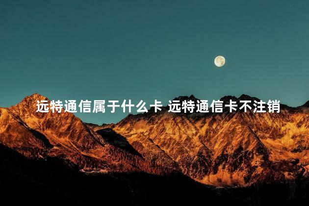 远特通信属于什么卡 远特通信卡不注销会有影响吗